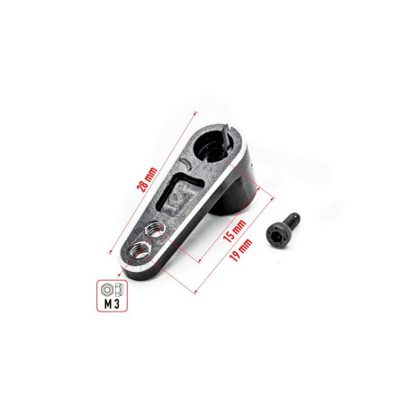 PALONNIER DE DIRECTION 1/8 EN ALU 25T NOIR