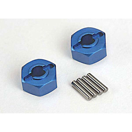 HEXAGONE DE ROUE ALU BLEU X2 TRAXXAS 1654X