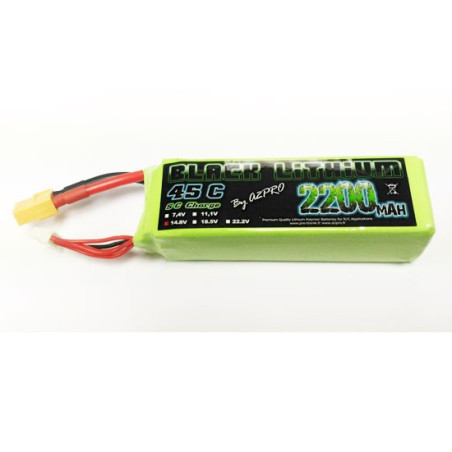 Accu LiPo Black Lithium 2200mAh 45C 4S XT-60